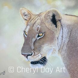 Original pastel drawing - "Lady Lioness"