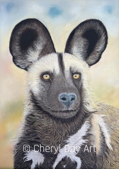 Original Pastel drawing - "Amber Gaze"