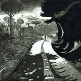 The Wanderer EV A man walks down a county lane surrounded by hedges and trees with a landscape in the distance