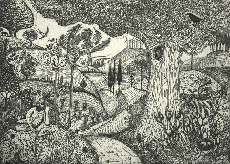 Man on a Laptop (after Samuel Palmer)