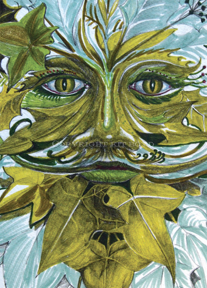 Winter Green Man (5 pack of cards)