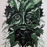 Winter Green Man Etching (5 pack of cards)