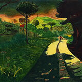 The Wanderer 12/40 EV Spring Glow A man walks down a county lane surrounded by hedges and trees with a landscape in the distance