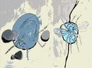 <b> cotton print, insects fading,/b>