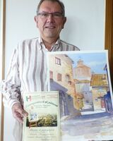 Chris came second In Italy painting competition