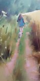 Edge of a Wheatfield Devon, oil on canvas 137 x 71cm
