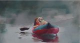 Getting-back, oil on canvas 40 x 122 cm