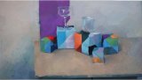 Harbour, oil on canvas 48 x 89cm