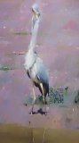 Mobbed Heron at Arch Brook. Oil on canvas 91 x 51cm
