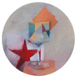 Ice Cream Sunday, oil on canvas 20 cm diameter