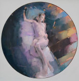 In the round, oil on canvas 90 cm diameter. Unavailable.