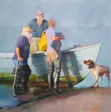 Salty Sea Dogs. oil on canvas, 86 x 86 cm