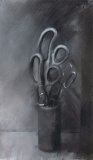 Scissor- arrangement. chal pastel on paper
