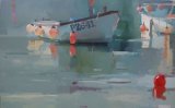 St Ives Harbour, oil on canvas 76 x 122cm. Unavailable.