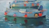 Harbour, oil on canvas 91 x 56cm. Unavailable.