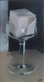 black glass, oil on canvas 9 x 7cm