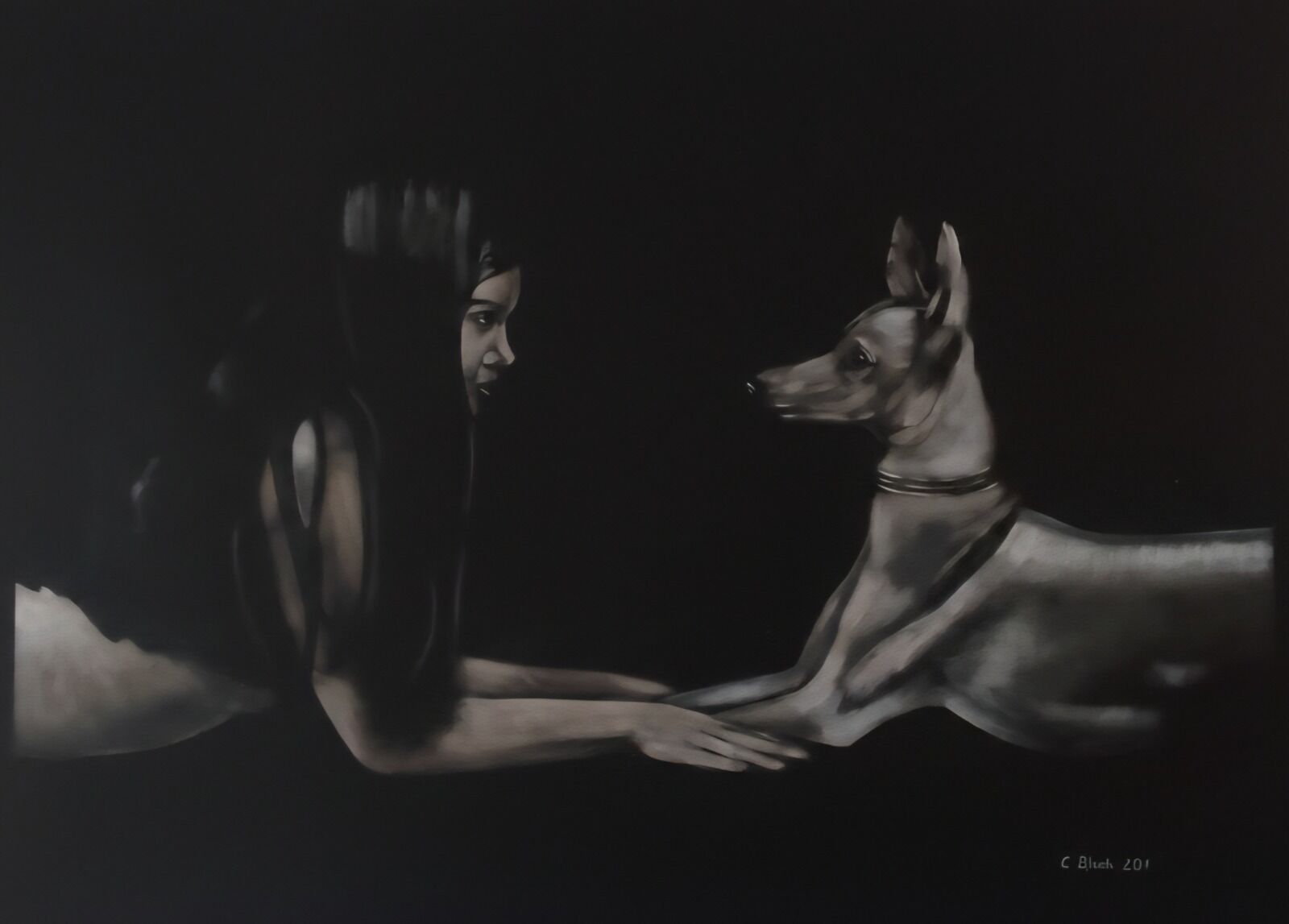 In Confidence, 30" X 40", Acrylic on canvas, 2011, Private collection
