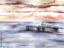 Red sky over Llandudno Pier