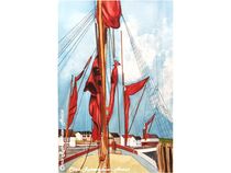 Thames Barge at Maldon, Furled Sails