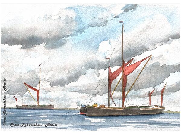 Thames Barges Moored