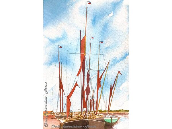 Thames Barges at Maldon Quayside