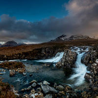 Allt Dearg Mor Cuillins sunset panorama