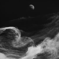 Moon and clouds mono