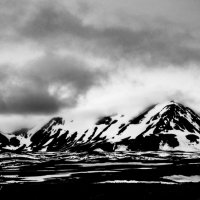 mountain iceland bw