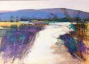 Flowing River {Glen Clova Scotland}.SOLD River-landscape-Scottish-highlands-Glen-Clova-tall-grasses-hills-blue-purples-
