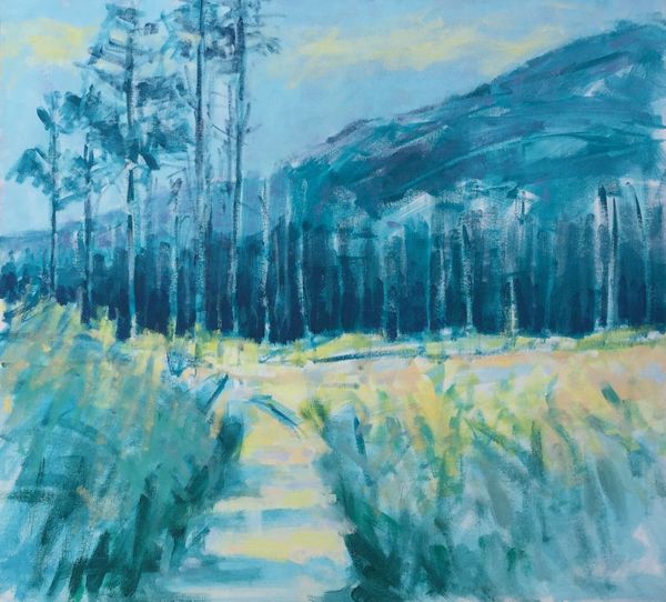 Path to the Pine Forest acrylic on canvas 55x50cms