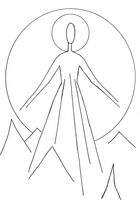 Christian Art, Unfailing love and compassion, a line drawing by mosaic artist Sue Kershaw