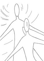 Christian Art, The Prodigal Son, a line drawing by mosaic artist Sue Kershaw