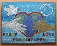 A Christian mosaic commission for a school created by Mosaic Artist, Sue Kershaw