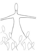 Christian Art, The Greatest Commandment, a line drawing by mosaic artist Sue Kershaw