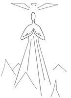 Christian Art, Unfailing love and compassion, a line drawing by mosaic artist Sue Kershaw