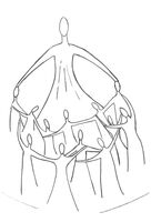 Christian Art, Disciples, a line drawing by mosaic artist Sue Kershaw