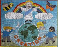 A Christian mosaic commission for a school created by Mosaic Artist, Sue Kershaw