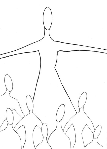 Christian Art, Psalm 91, a line drawing by mosaic artist Sue Kershaw