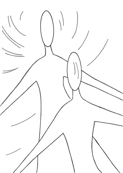 Christian Art, The Prodigal Son, a line drawing by mosaic artist Sue Kershaw