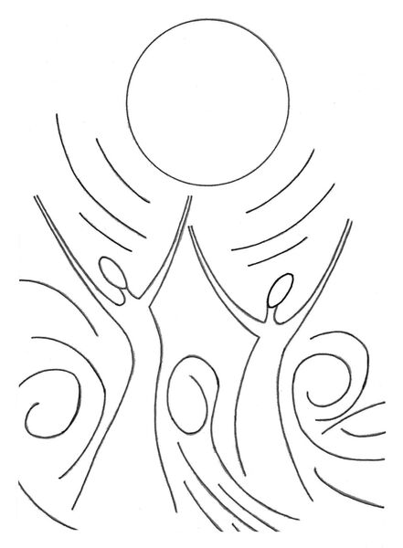 Christian Art, Praise be to God a line drawing by Mosaic Artist Sue Kershaw