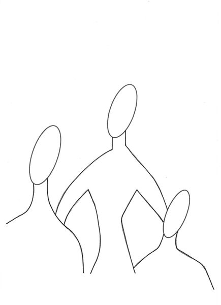 Christian Art, Witness, a line drawing by mosaic artist Sue Kershaw