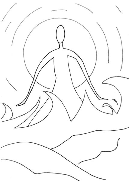 Christian Art, Jesus Calms the Storm, a line drawing by Mosaic Artist Sue Kershaw