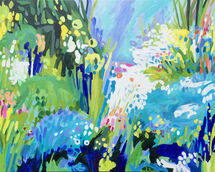 Flower garden botanical impressionistic