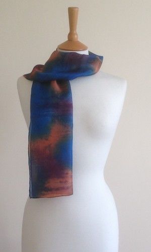 Fellside - Brown, orange, navy and limoges blue
