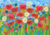 Poppies, daisies and cornflowers. Picture size 16" x 12" (approx).