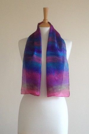 Seashore 1 - Fuchsia, purple, cyan and dark green
