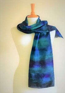 "Ocean" - royal blue, purple, dark green and black