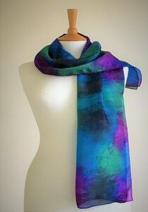 "Ocean 1" - royal blue , purple, green and black