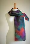 "Woodland" - brown, olive, green, peach and royal blue