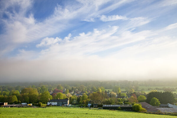 Clearing mist, Wylye